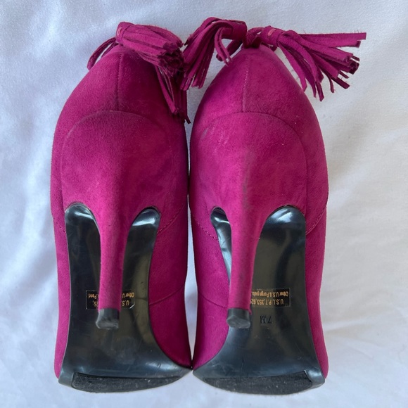 Marc Fisher TAMMYE2-R Tassel Pumps Suede Pointy Toe High Heels - Picture 9 of 10